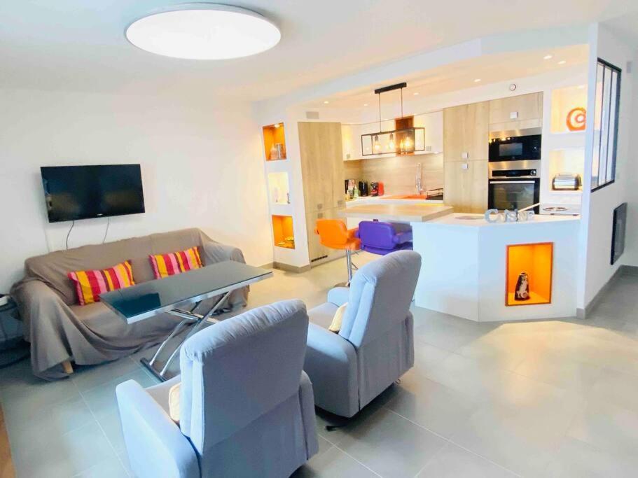 Luxueux T3 Piscine Et Vue Somptueuse Apartment Sete Bagian luar foto